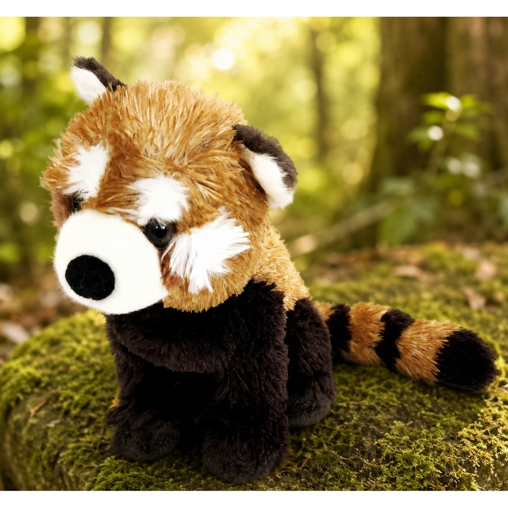 Aurora Red Lesser Panda Plush Stuffed Animal Realistic Ringed Tail 9" Tall